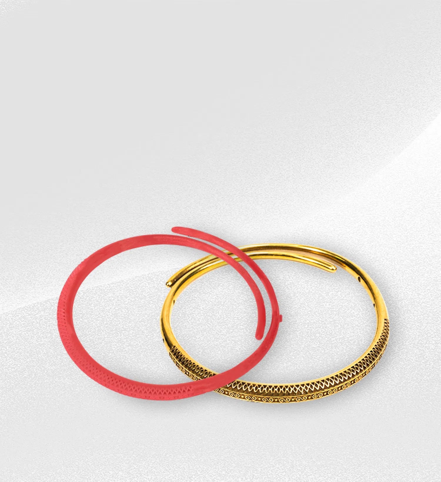 a gold bracelet made using flashforge waxjet 510 3d printing technology