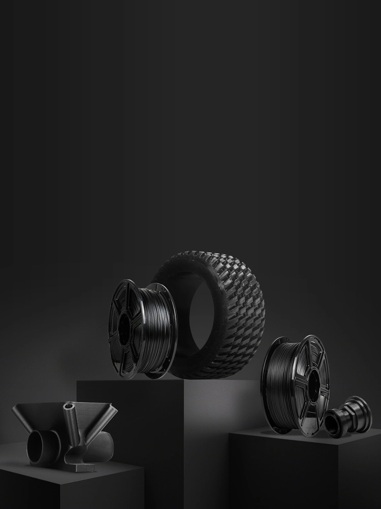 High-performance carbon fiber 3D printed tires & end-use parts