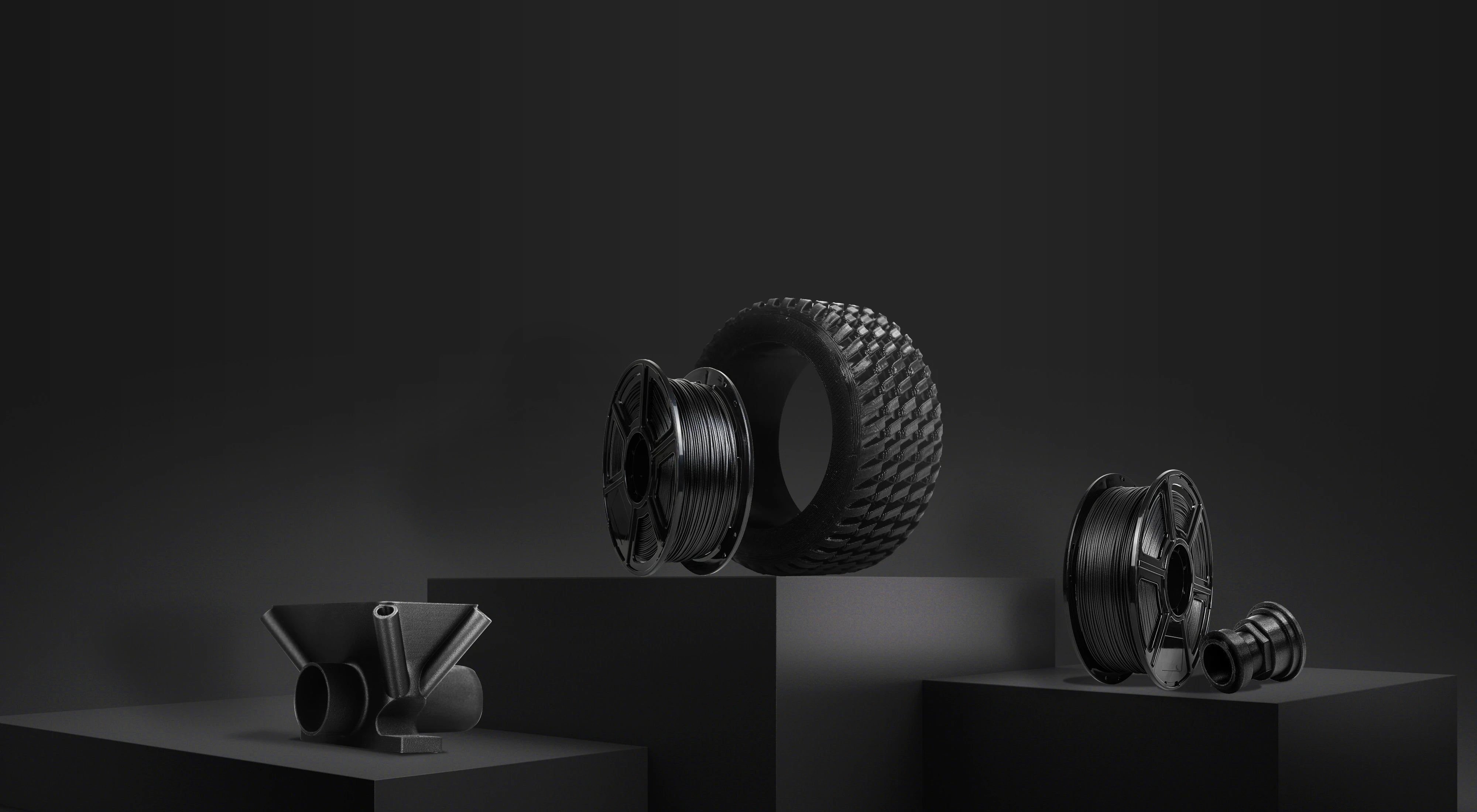 High-performance carbon fiber 3D printed tires & end-use parts
