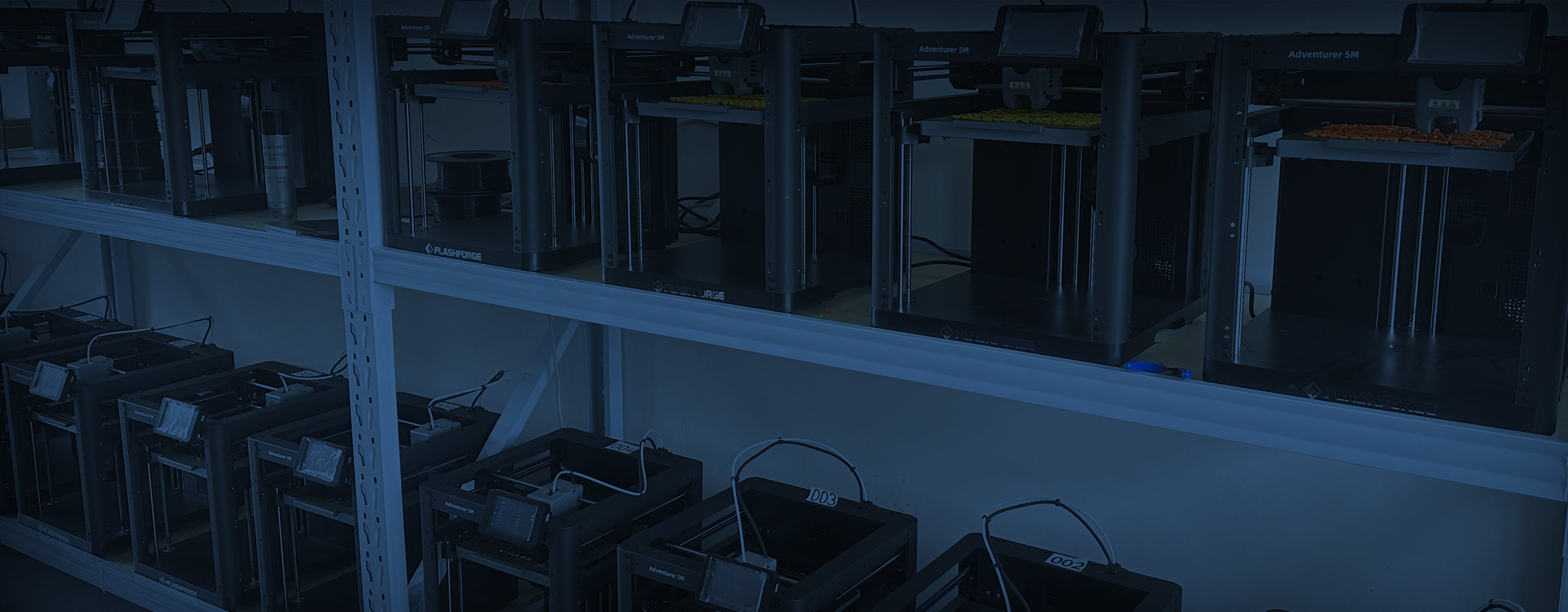 3d print farm with adventurer 5m 3d printer