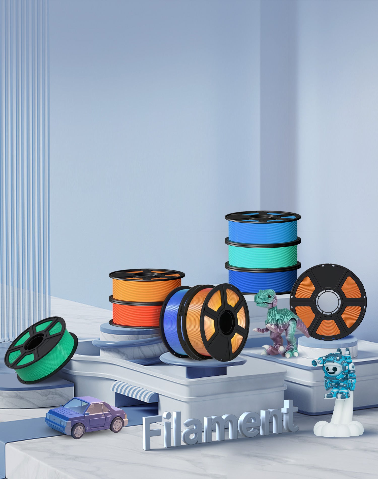 fdm filament roll and models