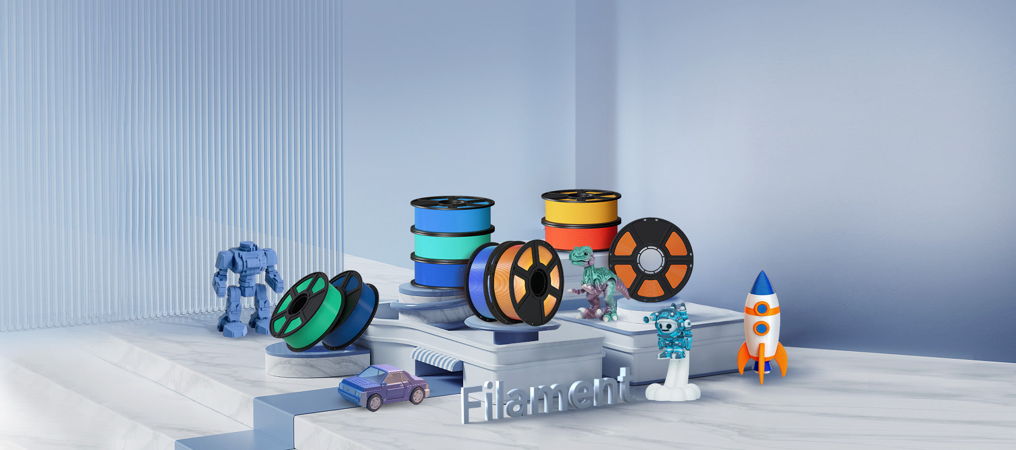 fdm filament roll and models
