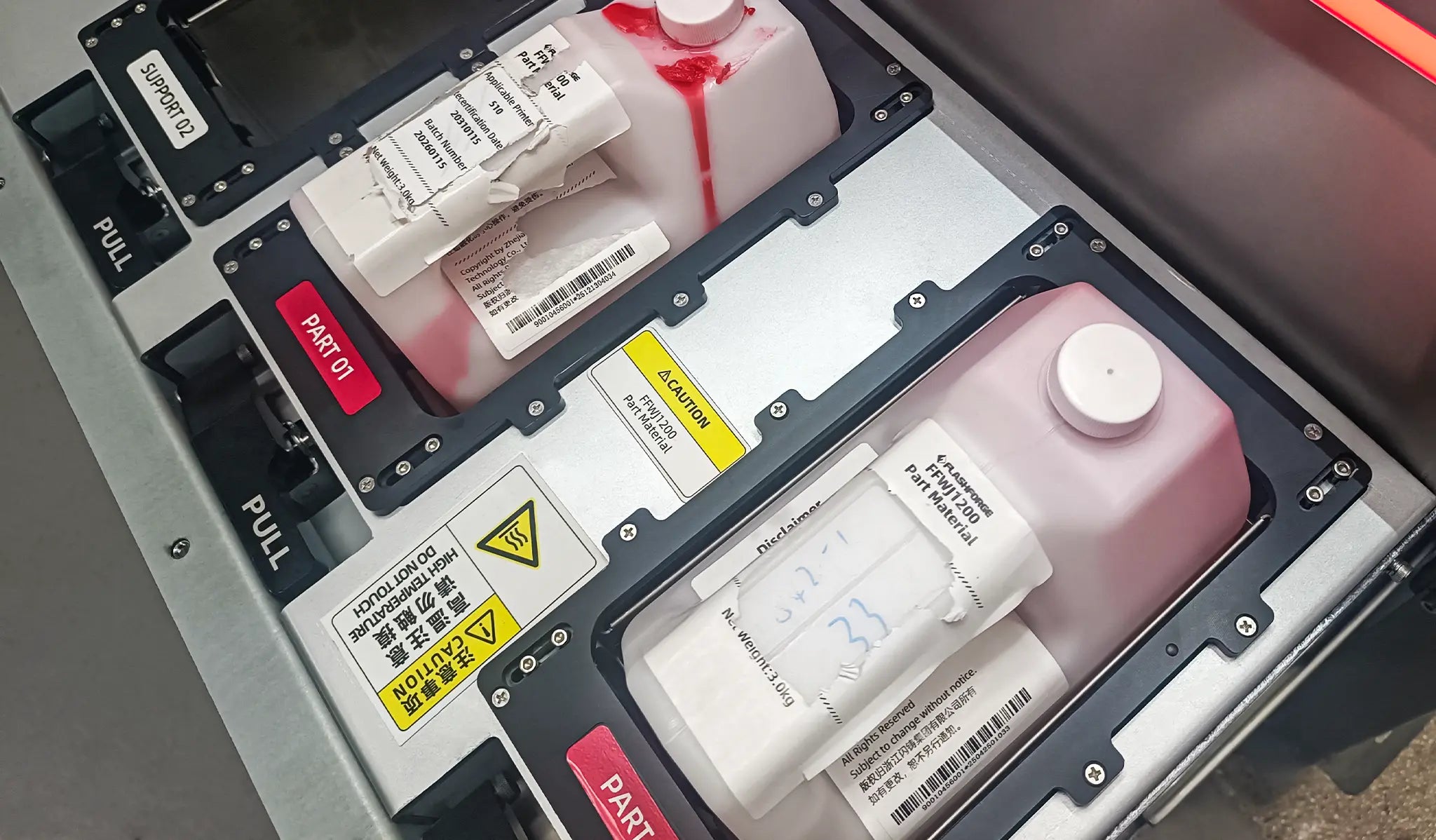 wax bottles in wax 3d printer