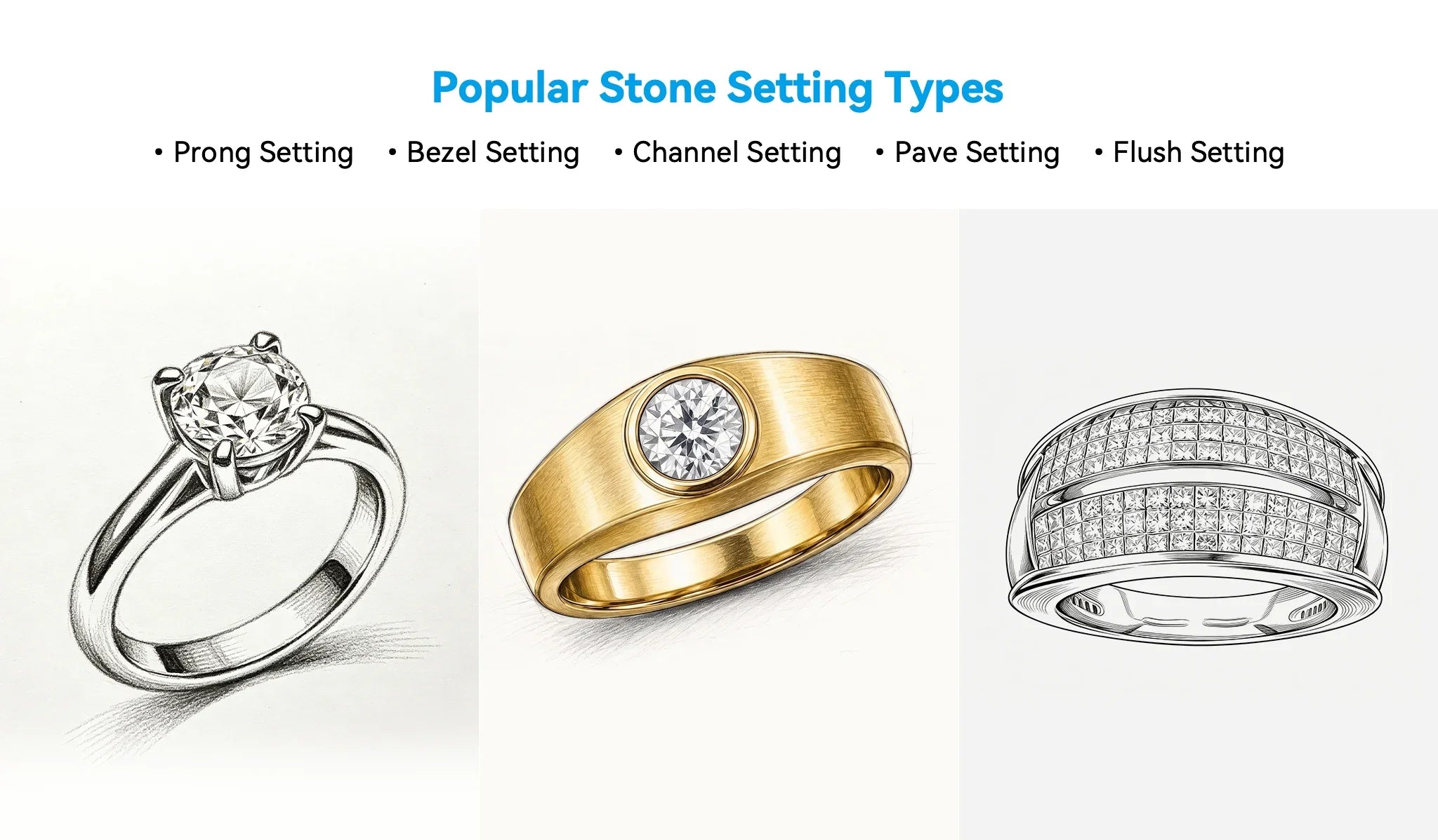 popular stone setting types