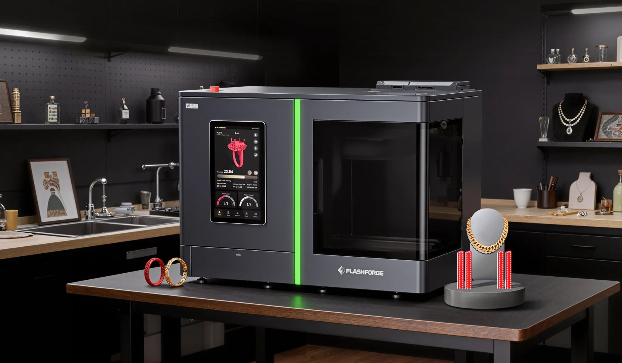 wj51c wax 3d printer in jewelry workshop