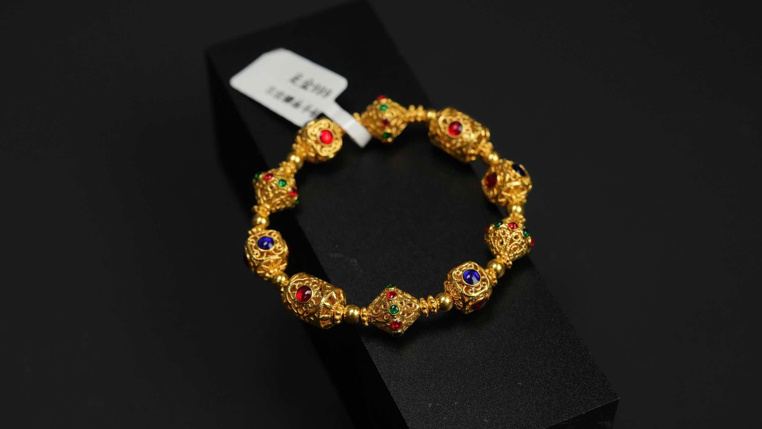 gold bracelet with 3d wax printing tech